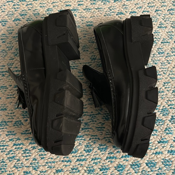 Sam Edelman Dandrea women’s black leather tasseled platform loafers 6.5 - Picture 4 of 5